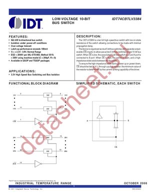 IDT74CBTLV3384PGG8 datasheet  